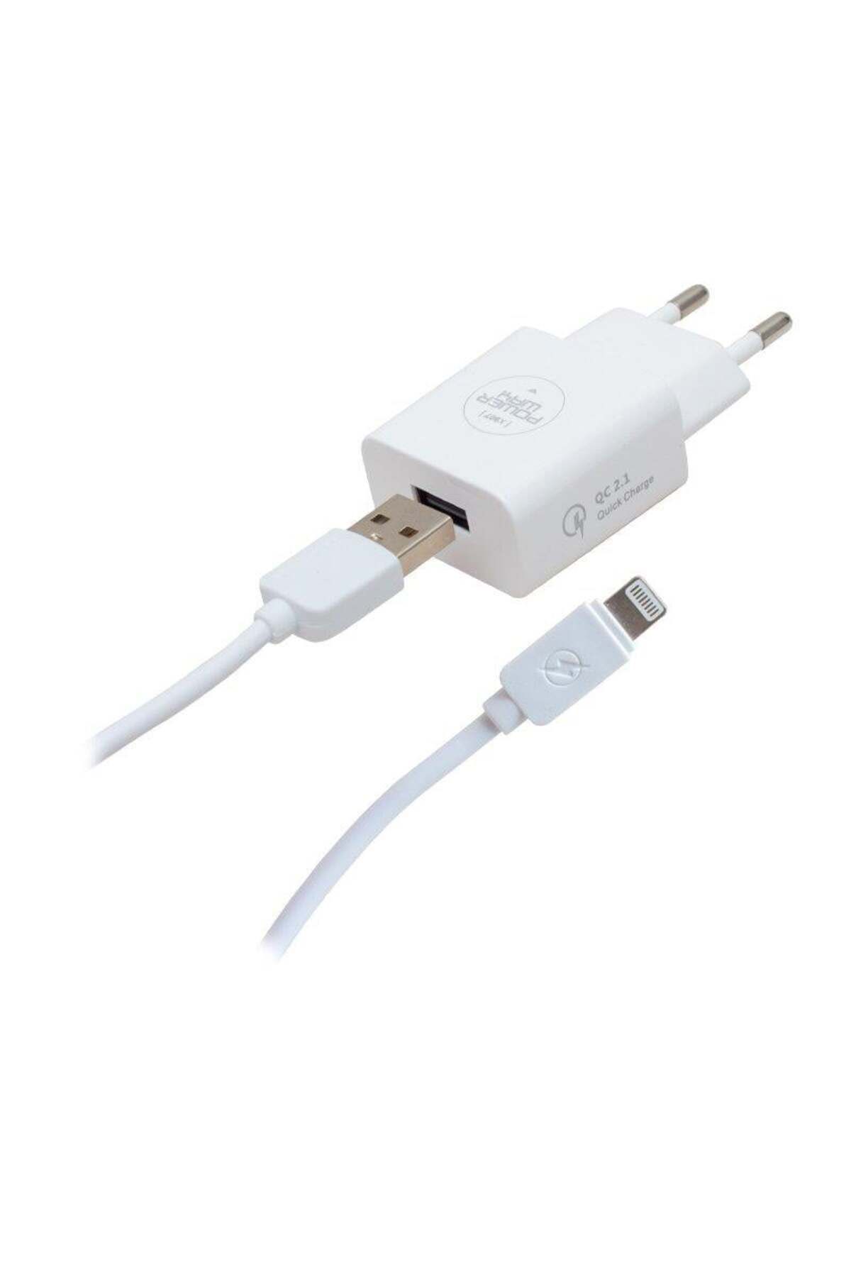 Powermaster Powerway X-907 5 Volt 2000 mA Hızlı Şarj Başlık Adaptörü - iPhone Kablo