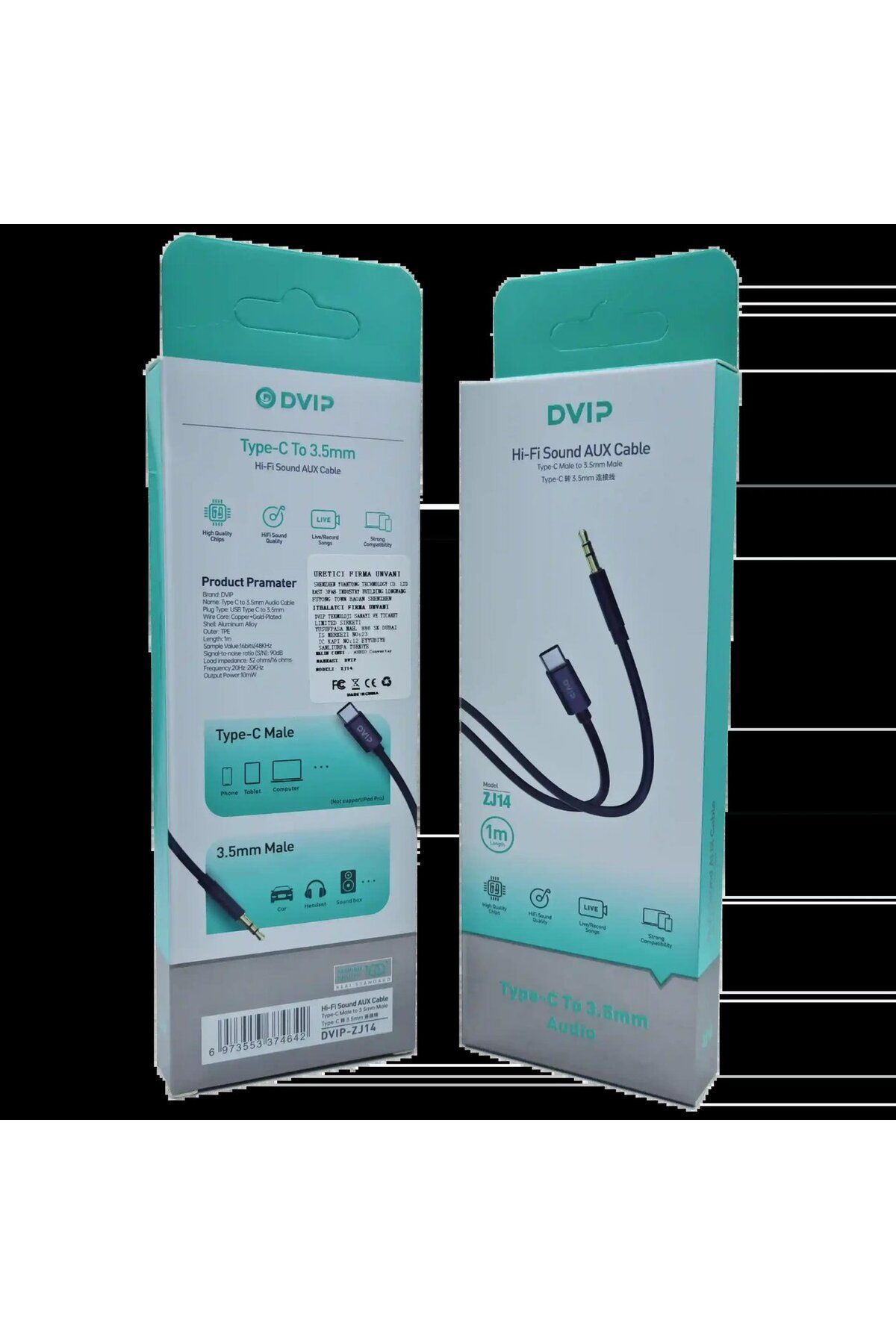 acakir 1 Metre Aux Çevirici Type-c Dönüştürücü DVİP ZJ14