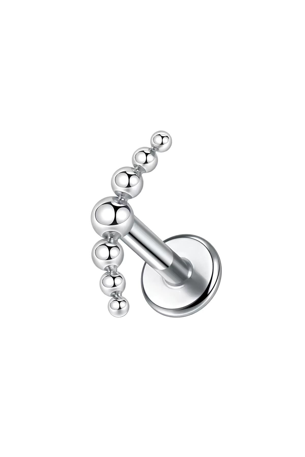 Janset F136 Titanyum Ayna Cilalı Top Model Helix Piercing - Titanyum Conch Piercing