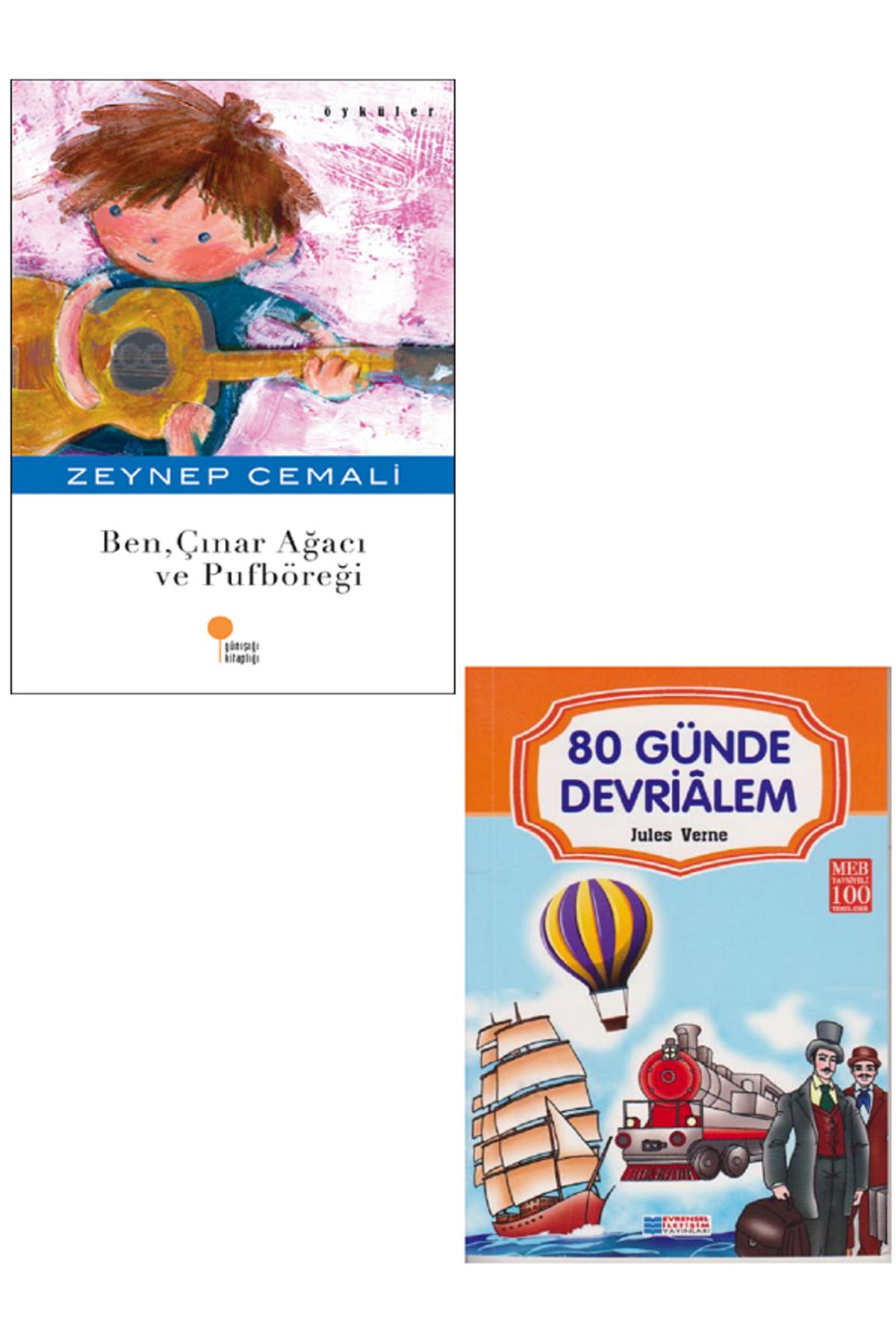 Günışığı Kitaplığı Ben Çınar Ağacı ve Pufböreği - Zeynep Cemali + Evrensel 80 Günde Devrialem / 2 KİTAP SET