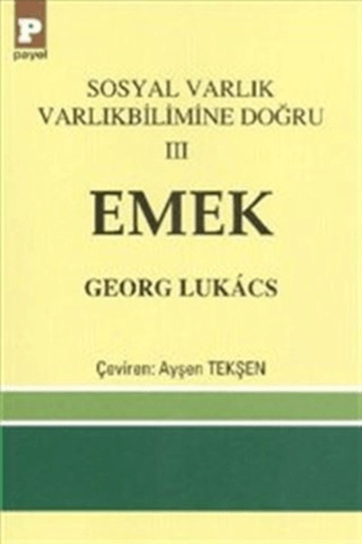 Payel Yayınları Sosyal Varlık Varlıkbilimine Doğru 3: Emek