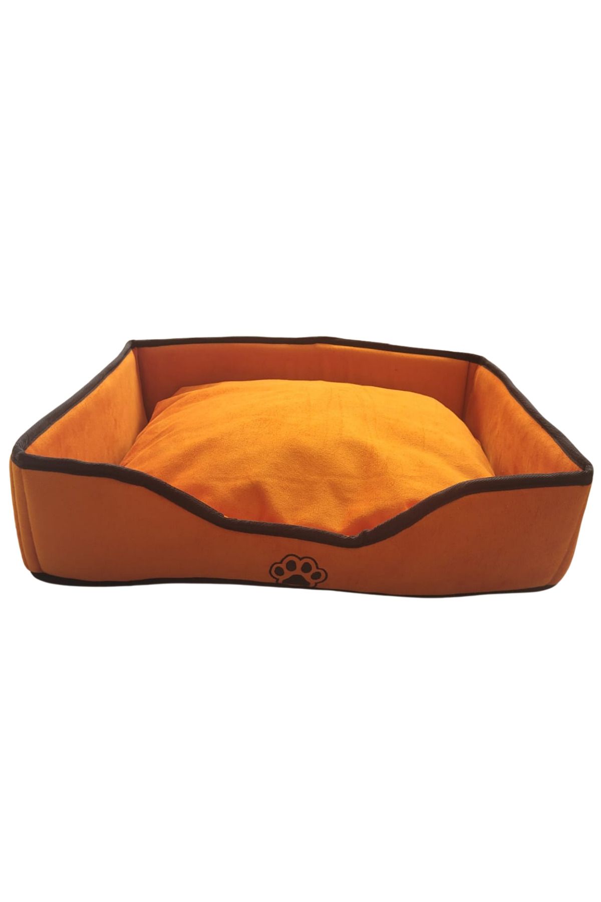 Veldena Nakış İşlemeli Köpek Kedi Yatağı – Turuncu 50x60 cm