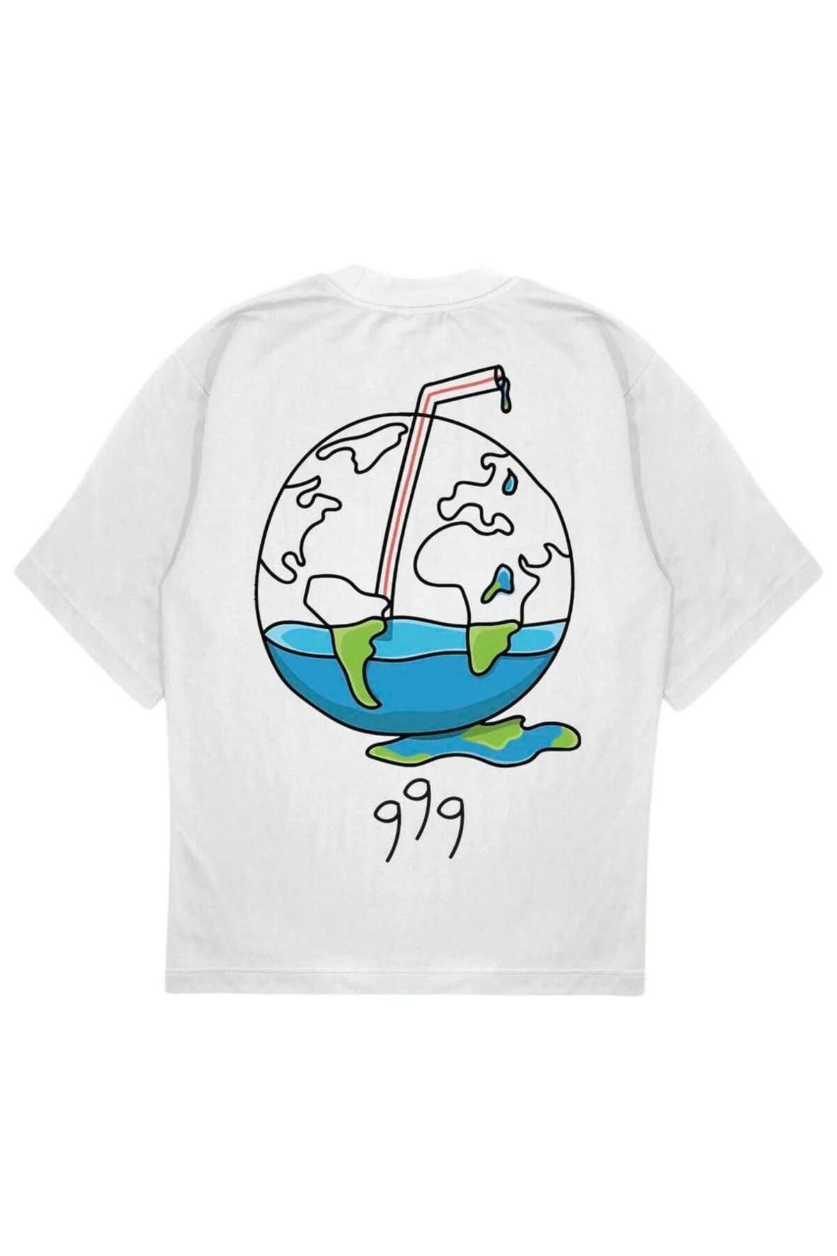 SVART WEAR 999 WORLD HERE T-Shirt OVERSIZE tişört BEYAZ