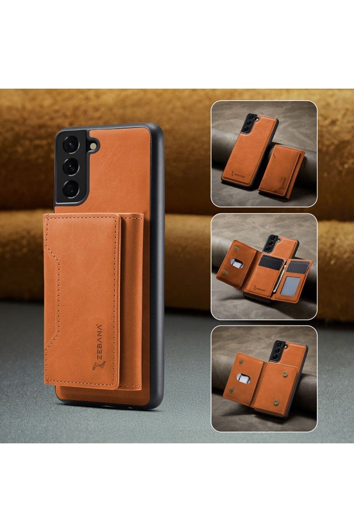 Zebana Samsung-Galaxy S24 Zebana 2in1 Elite Class Cüzdanlı Deri Kılıf