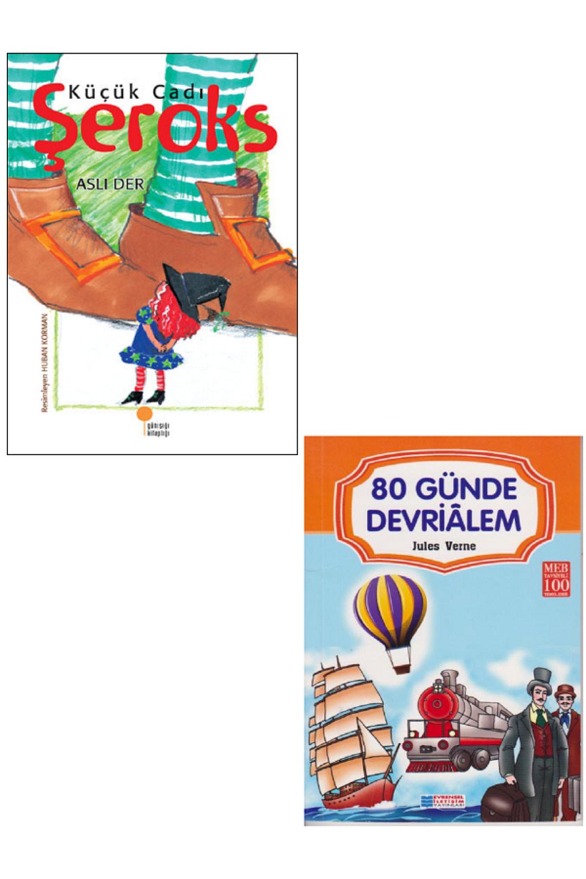 Günışığı Kitaplığı Şeroks - Küçük Cadı Aslı Der + Evrensel 80 Günde Devrialem / 2 KİTAP SET