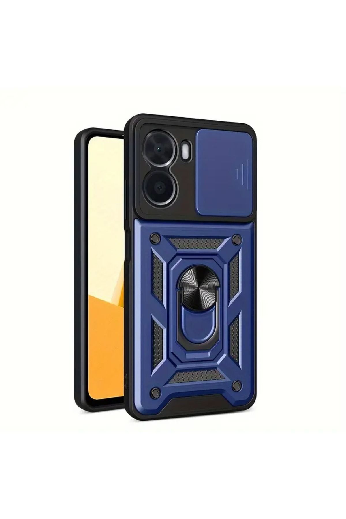 NANOSPACE Vivo Y16 İle Uyumlu Kılıf Pars Yüzüklü Standlı Kamera Korumalı Kılıf
