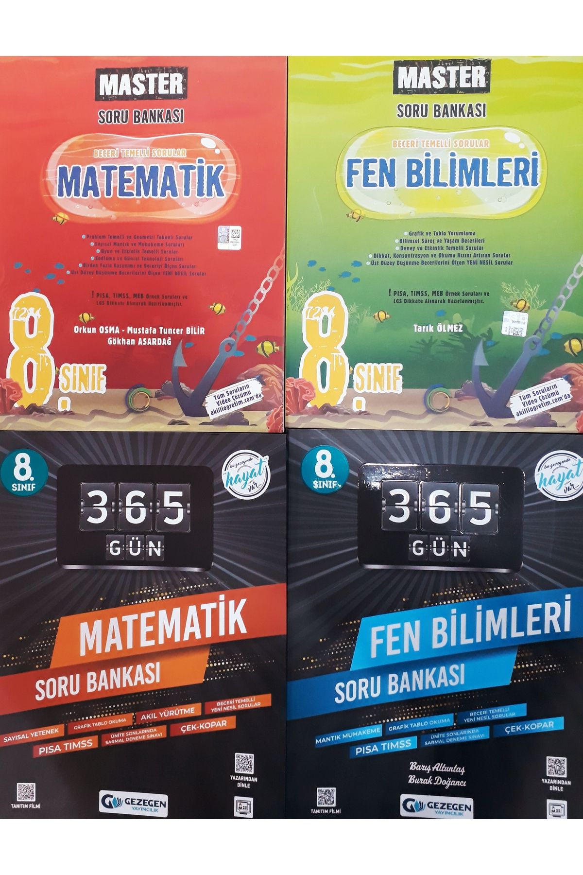 Okyanus Yayınları 2025-2026 8.sınıf lgs okyanus+gezegen 365 gün master matematik+fen bilimleri soru bankası