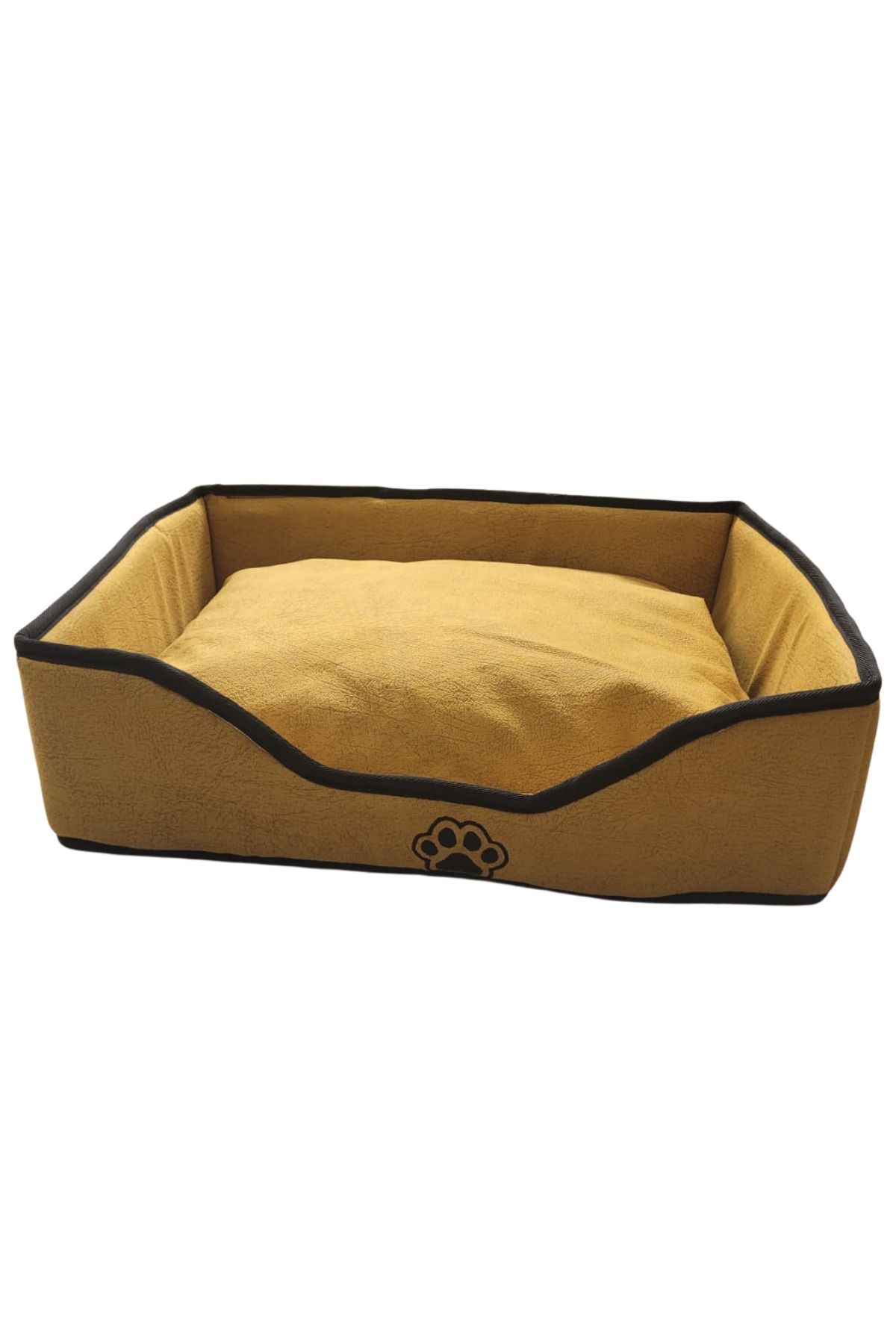 Veldena Nakış İşlemeli Köpek Kedi Yatağı – Sarı 50x60 cm