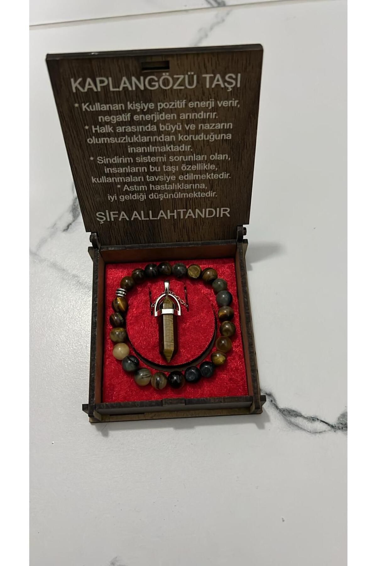 hüseyin ceran KAPLAN GÖZÜ TAŞI DOĞAL TAŞ KOLYE BİLEKLİK SET