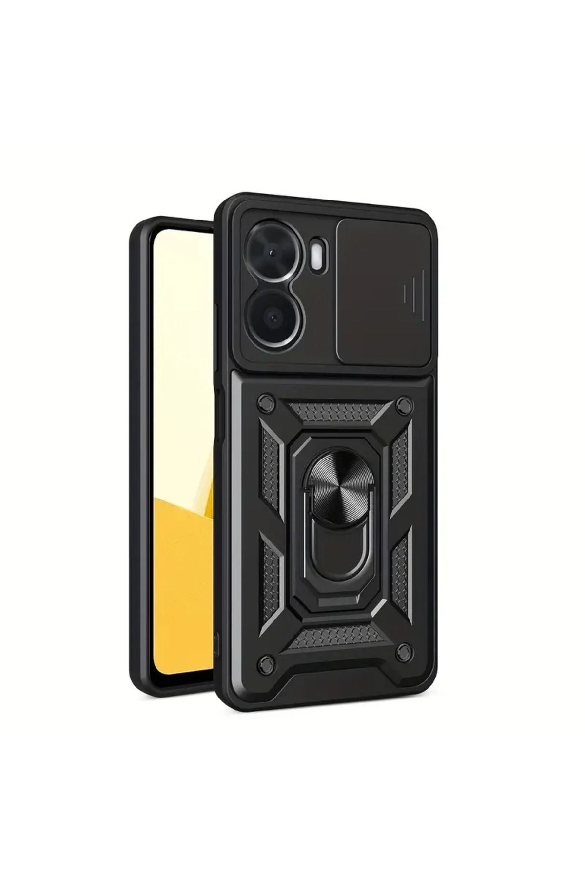 NANOSPACE Vivo Y16 İle Uyumlu Kılıf Pars Yüzüklü Standlı Kamera Korumalı Kılıf