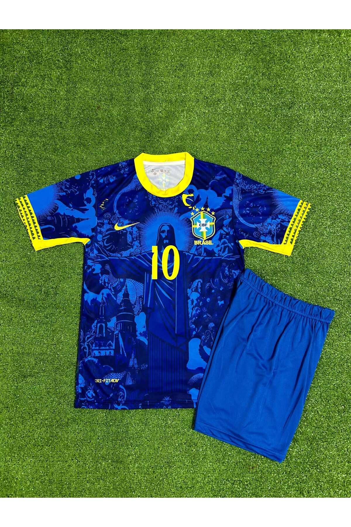 BARBITOS Brezilya Neymar Jr Özel Konsept Çocuk Forması Hedyeli 4 lü Set Çorap Bileklik
