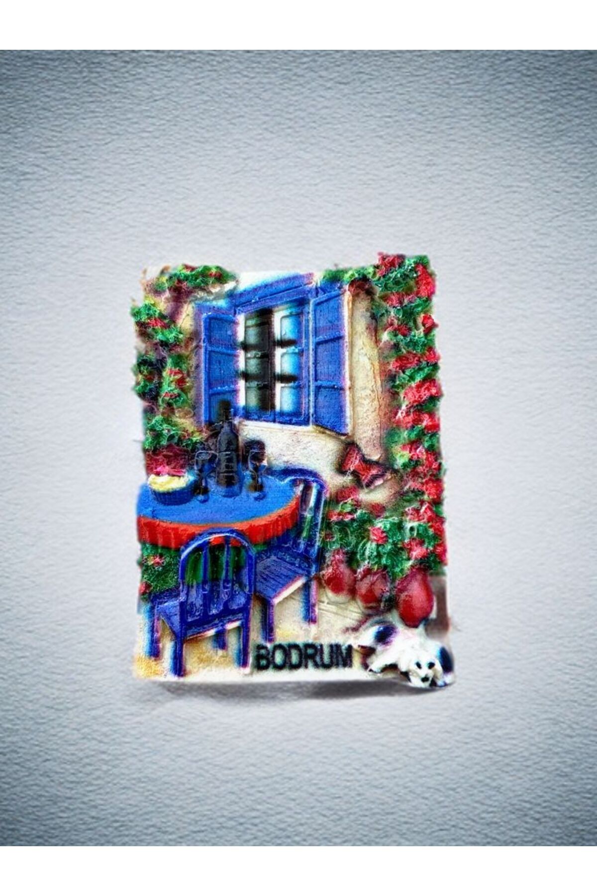 Home BODRUM Temalı Kabartmalı Polyester Magnet. 6cm x 8cm.