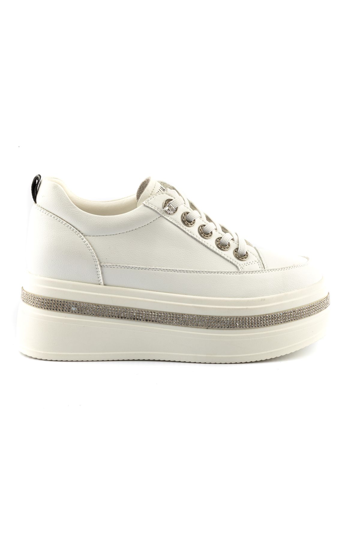 Guja Kadın Hakiki Deri Kalın Taban Taşlı Sneaker