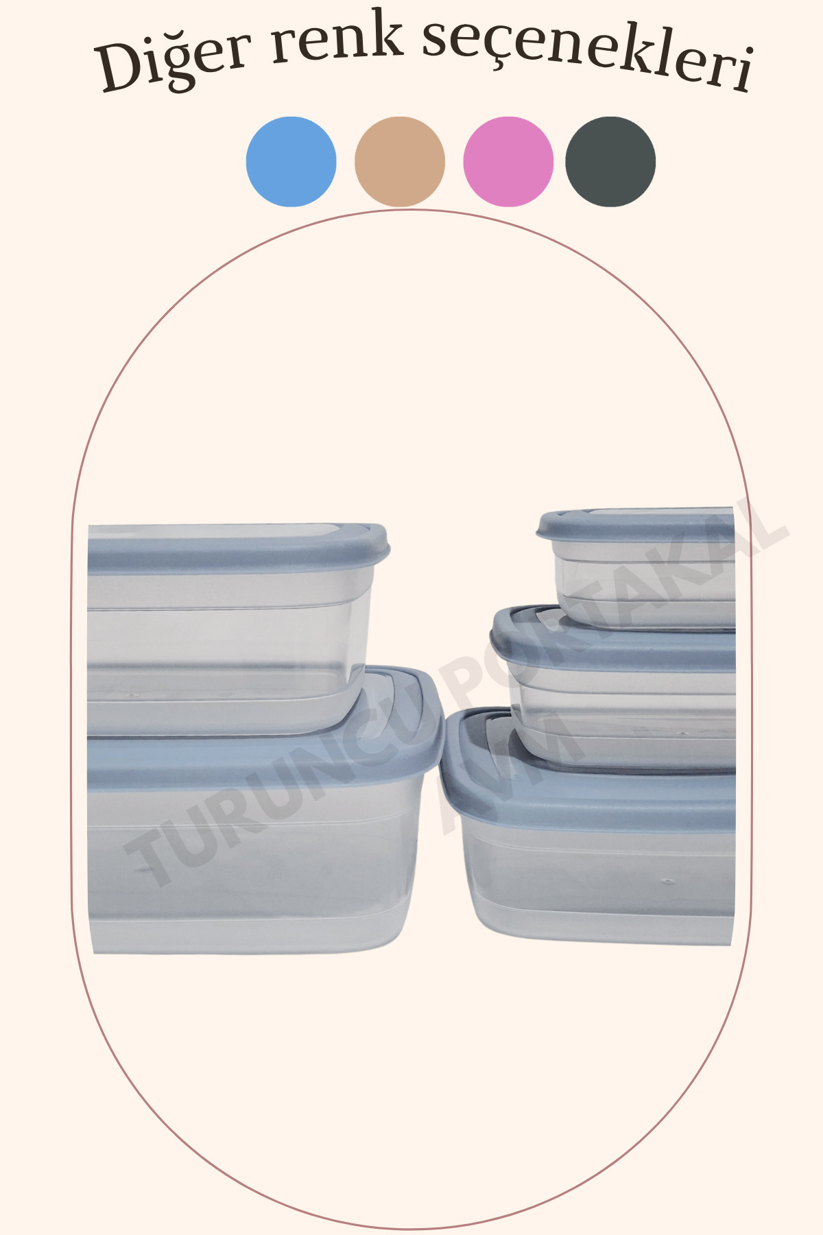 Kapaklı Saklama Kabı ( 5' Li Set ) Mutfak Düzenleyici Dikdörtgen Organizer — görsel 4 · D-432-M