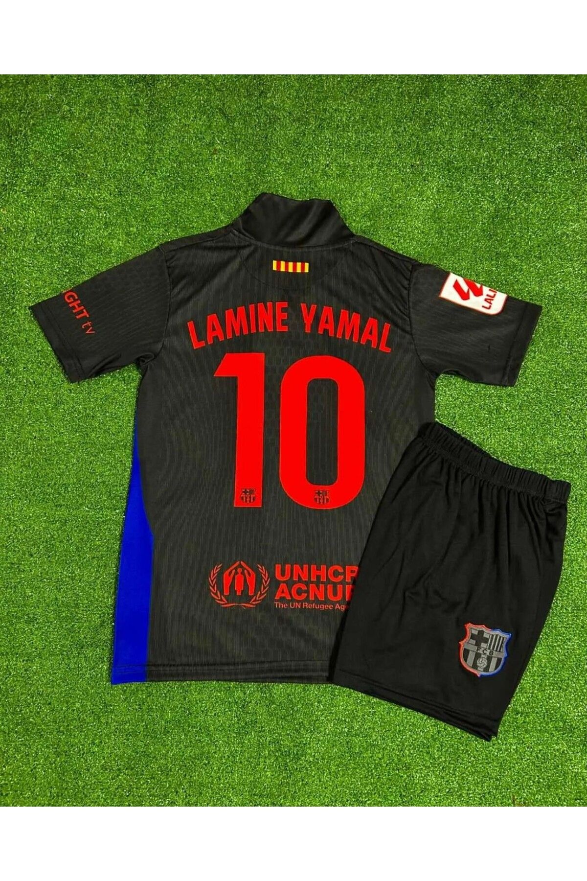 BARBITOS FC Barcelona 2024/25 Sezonu 10 Lamine Yamal Deplasman Çocuk Forması 2'li Set (BLACK 10)