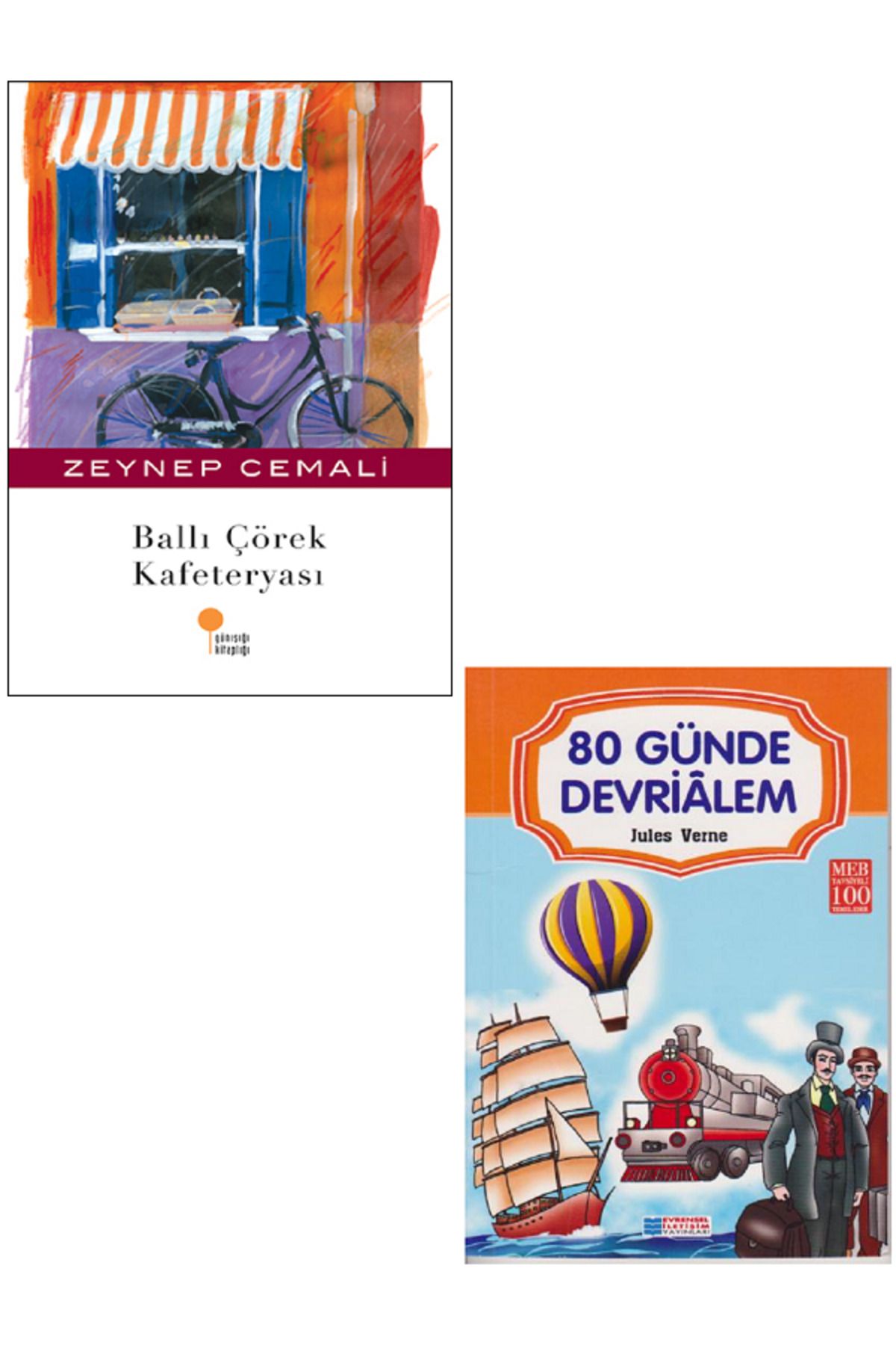 Günışığı Kitaplığı Ballı Çörek Kafeteryası - Zeynep Cemali + Evrensel 80 Günde Devrialem / 2 KİTAP SET