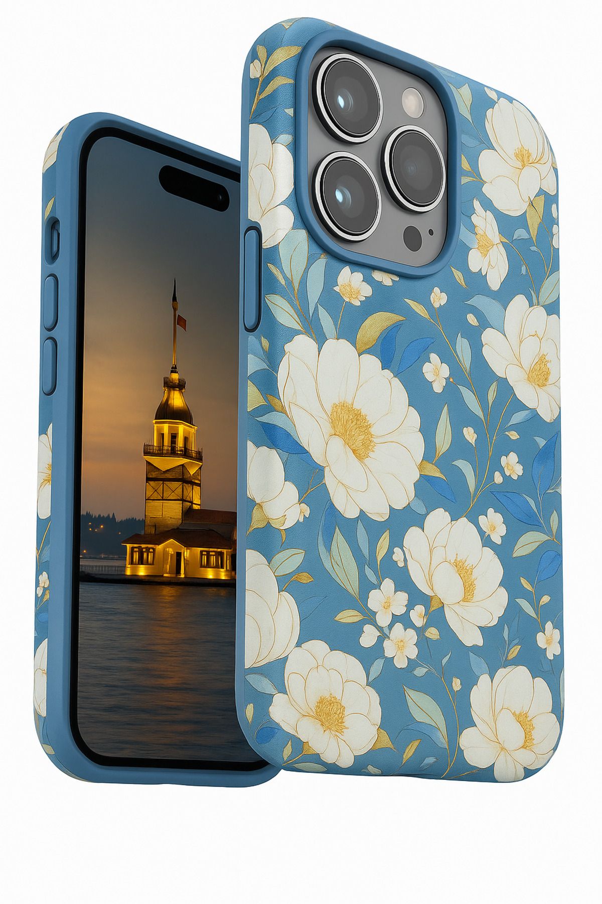 Peeq iPhone 15 Pro Max Peeq 3D Çiçek Desenli Manyetik MagSafe Kılıf