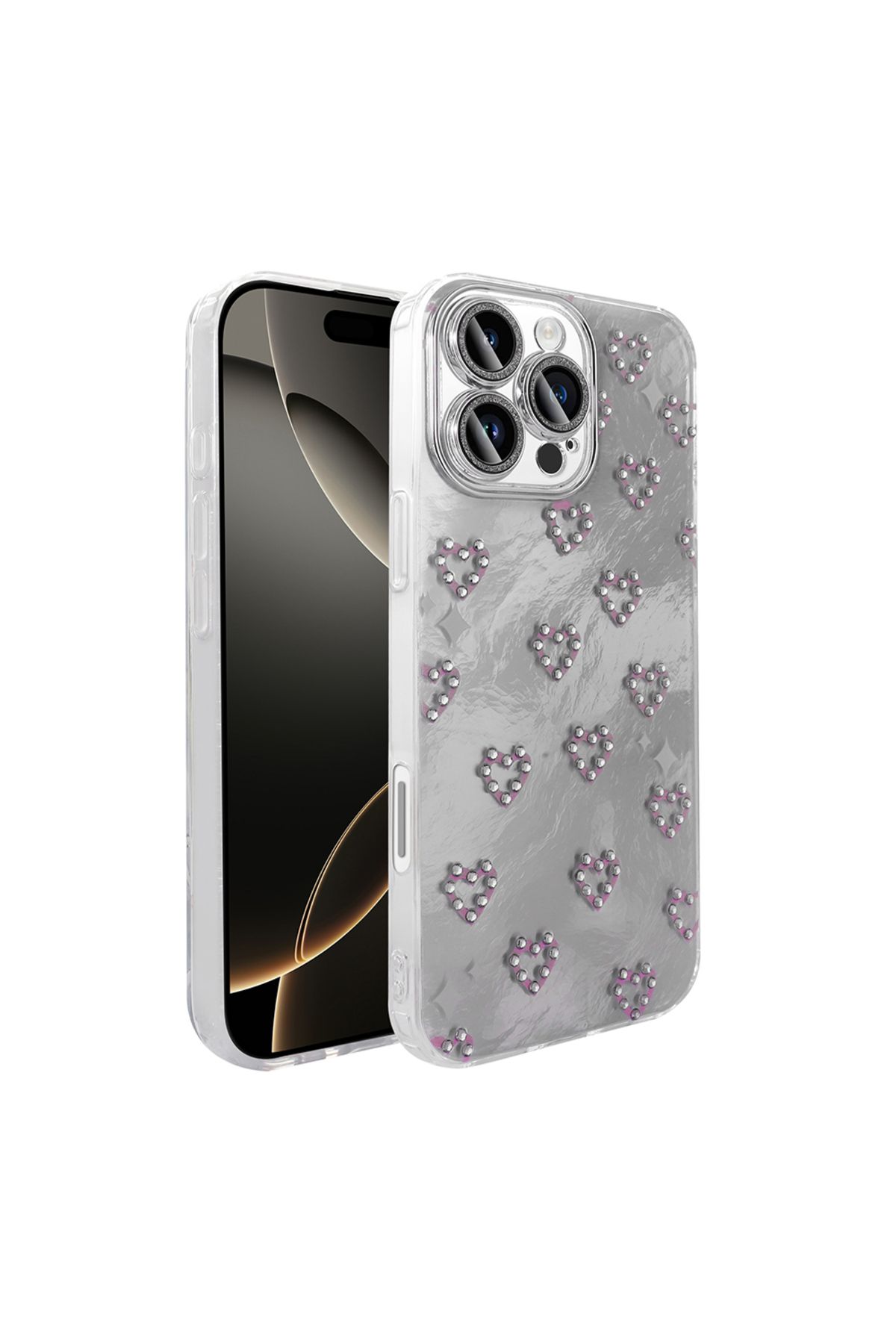 Megafox Teknoloji Apple iPhone 16 Pro Uyumlu Kılıf Kamera Korumalı Figürlü Zore Ponti Silikon Kapak
