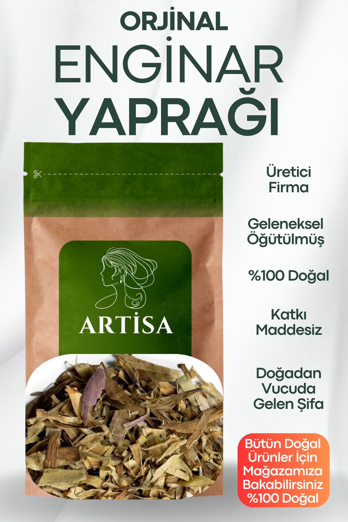 Artisa Doğal Enginar Yaprağı 300 gr ( Taze Mahsül, Katkısız, Ekonomik )