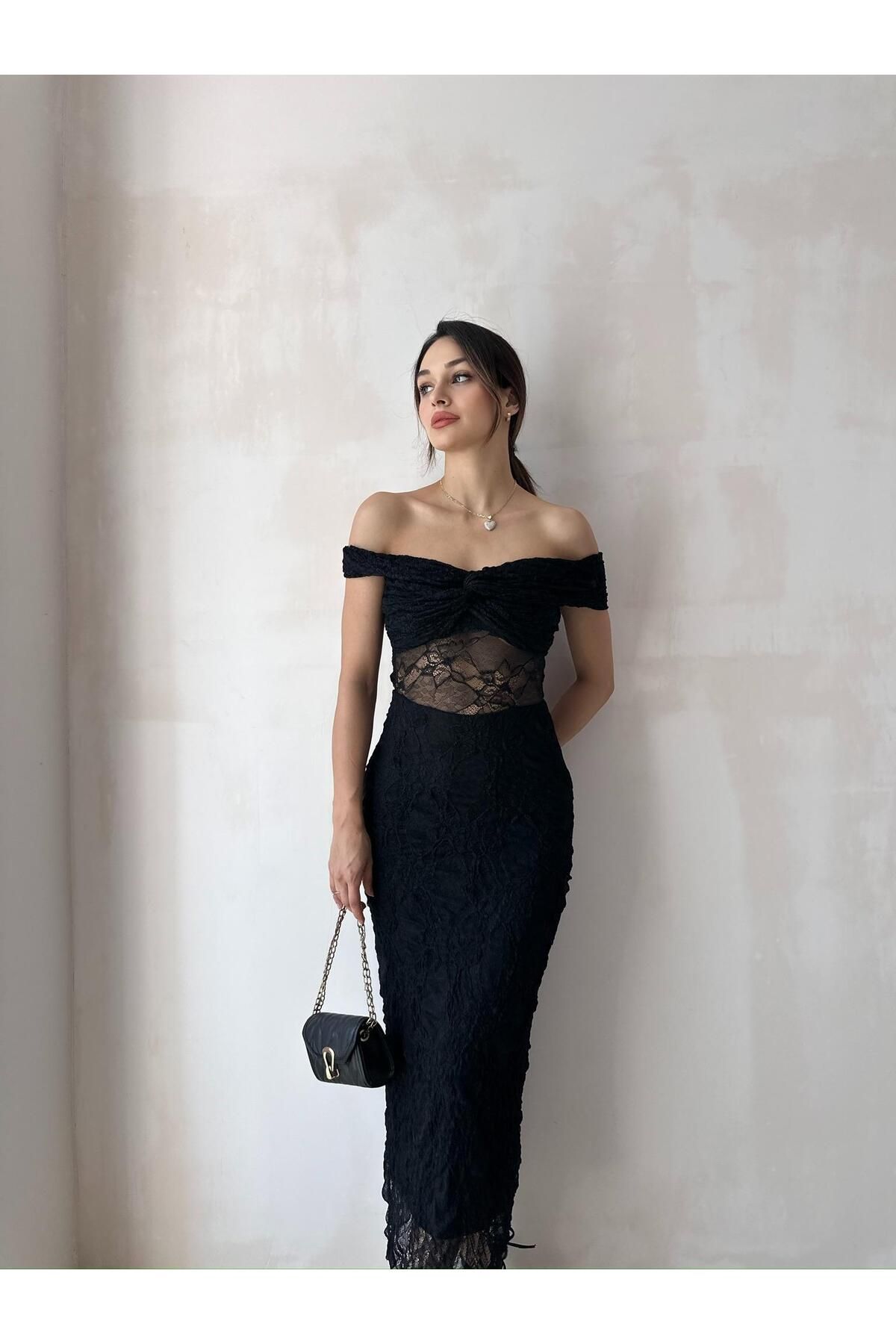 Mooi Butik LAYLA Maxi Elbise 7688