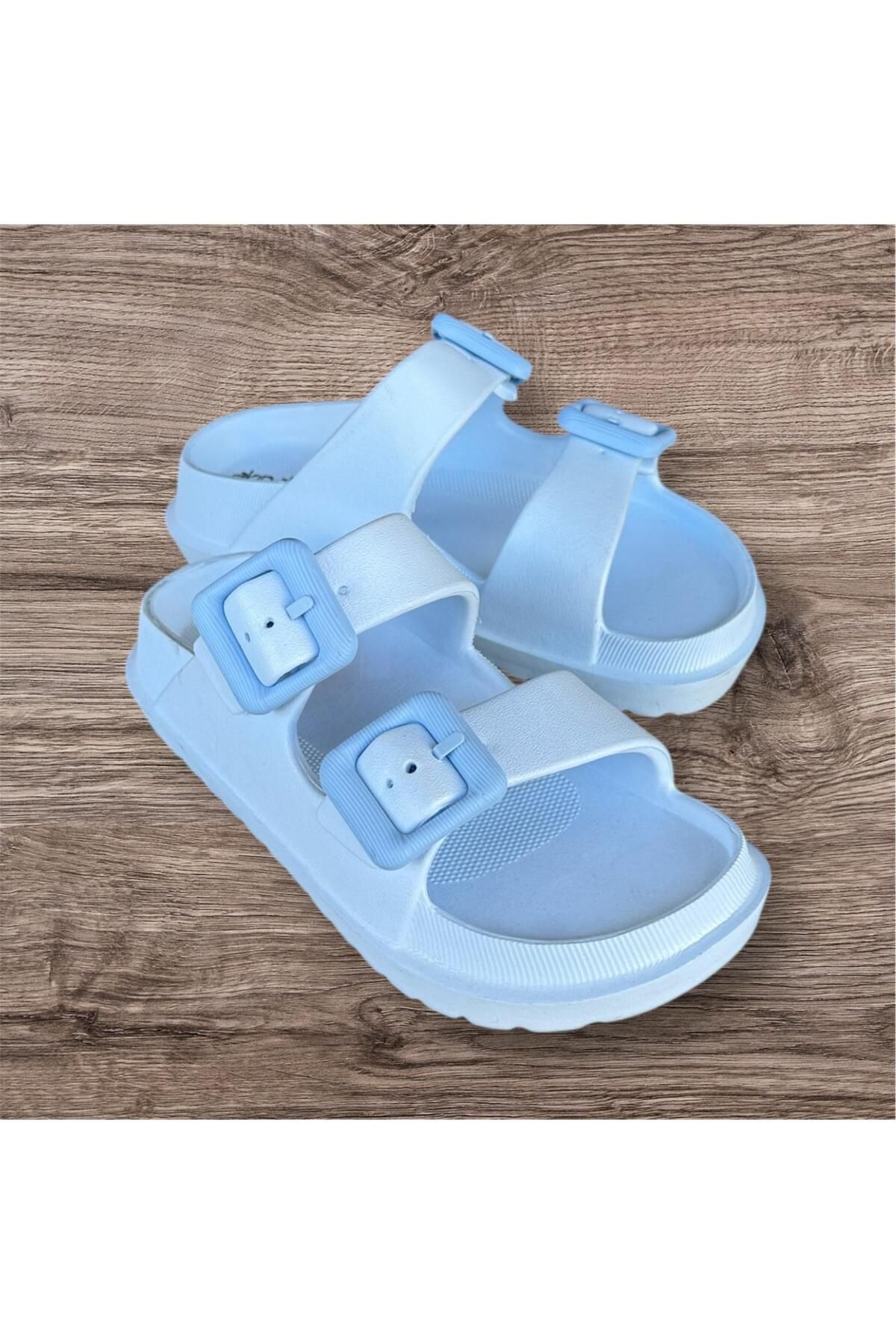 AkınalBella unisex çift tokalı yumuşak soft taban plaj havuz günlük terlik