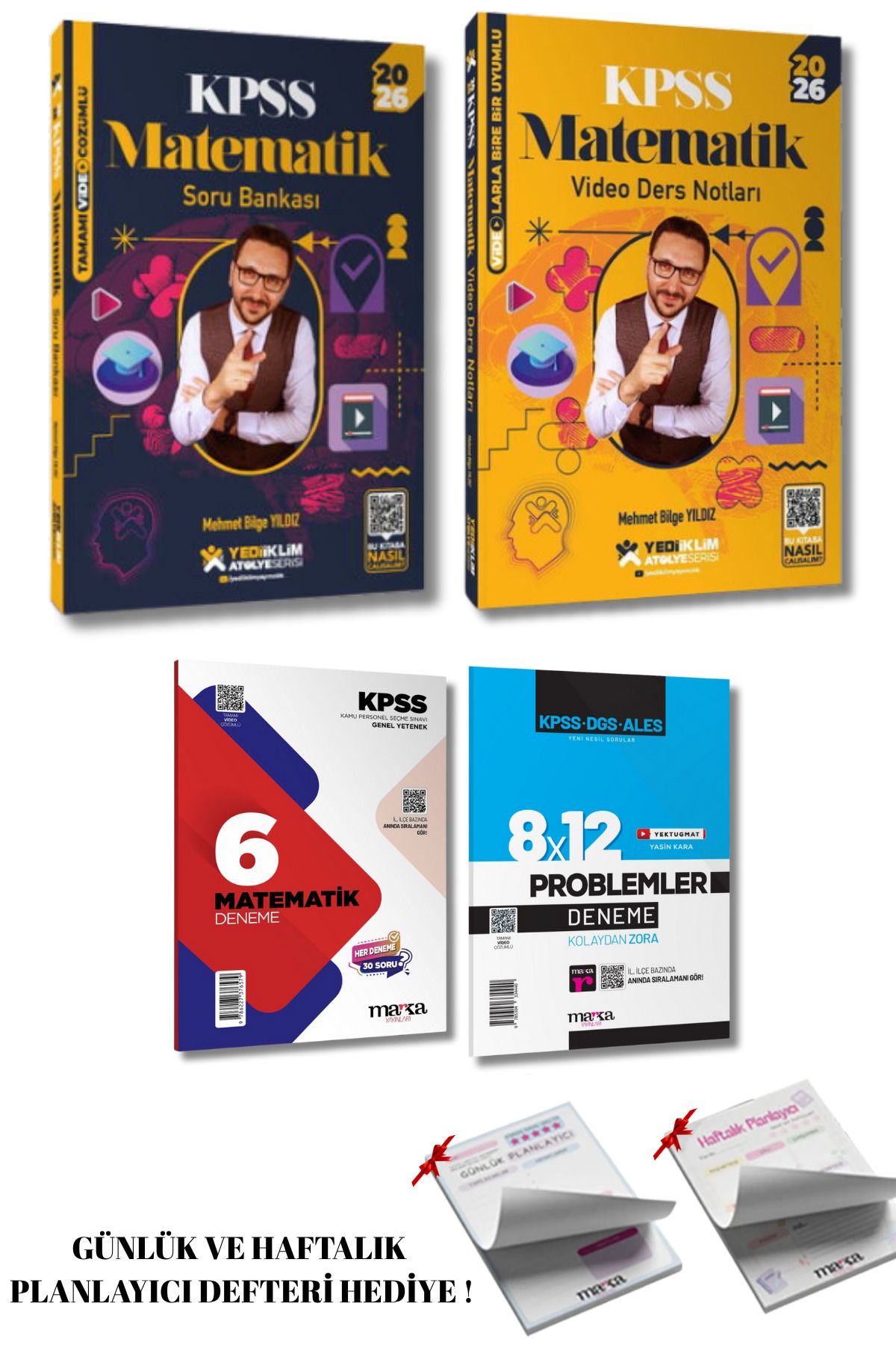 Yediiklim Yayınları 2026 KPSS Atölye Serisi Genel Yetenek Matematik Video Ders ve Soru Bankası + 2 Deneme Matematik