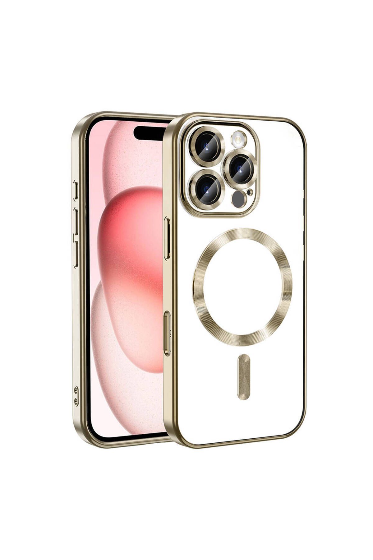 Megafox Teknoloji Apple iPhone 16 Pro Max Uyumlu Kılıf Kamera Korumalı M-safe Wireless Şarj Özellikli Zore Demre Kapa