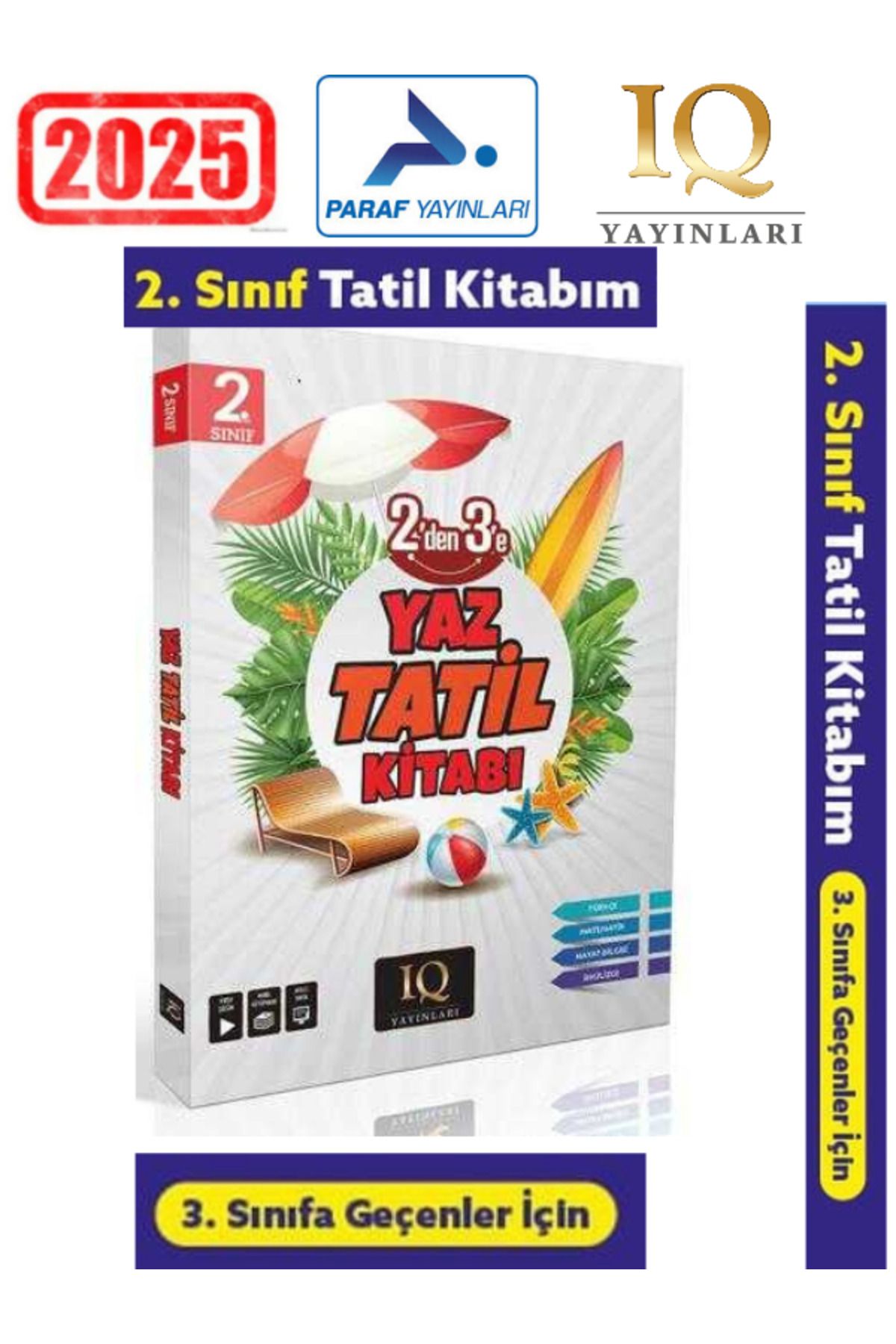 Bilfen Yayıncılık Paraf IQ Yayınları 2.Sınıf Tüm Dersler Yaz Tatil Kitabım(3.Sınıfa Geçenler İçin)