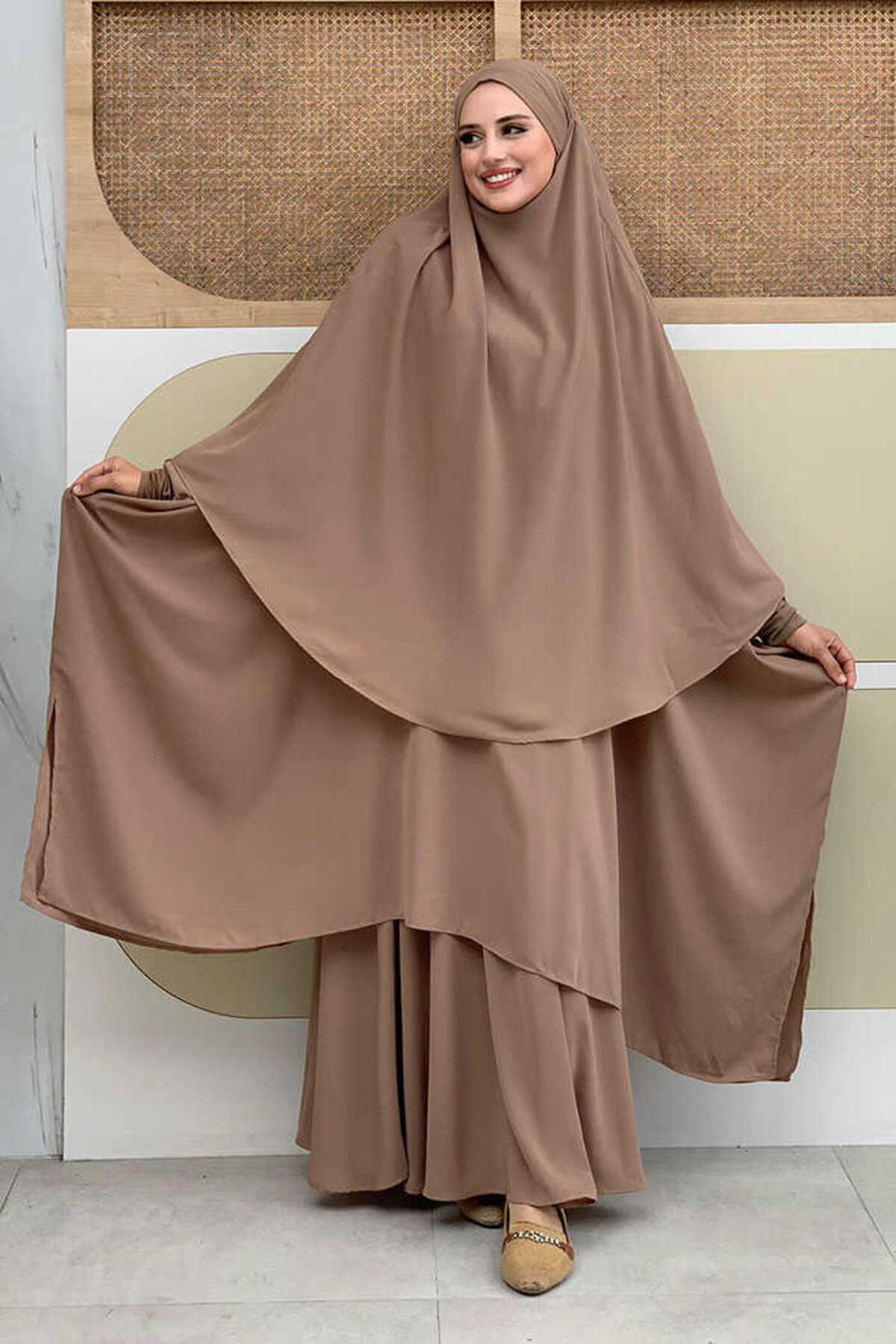 Bym Fashion Sufleli Cilbab 6024 Vizon