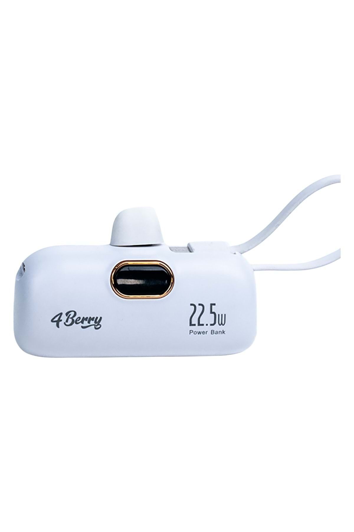 4Berry DX268Y Beyaz Powerbank – 5.000 mAh, 22.5 W Lightning Hızlı Şarj