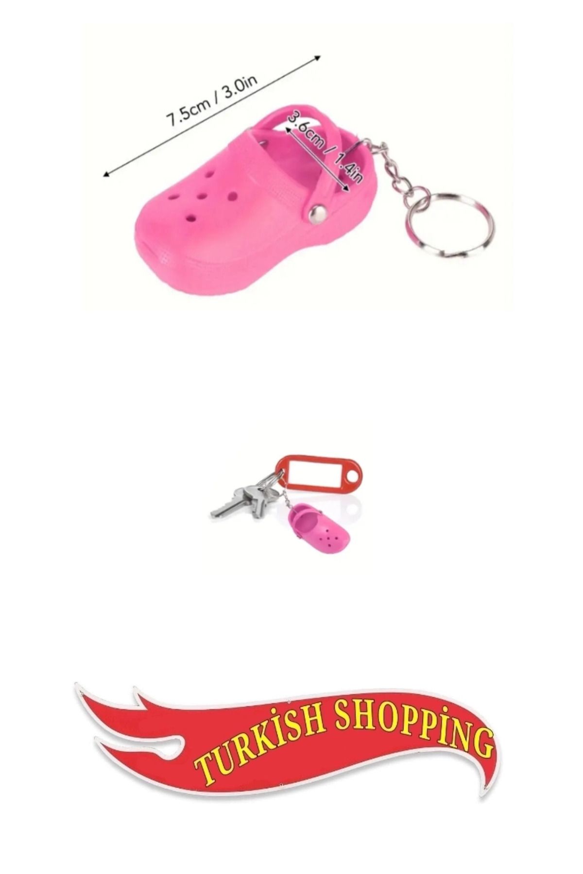 shop Mini Cross Anahtarlık Kauçuk Terlik Dayanıklı PVC Malzeme