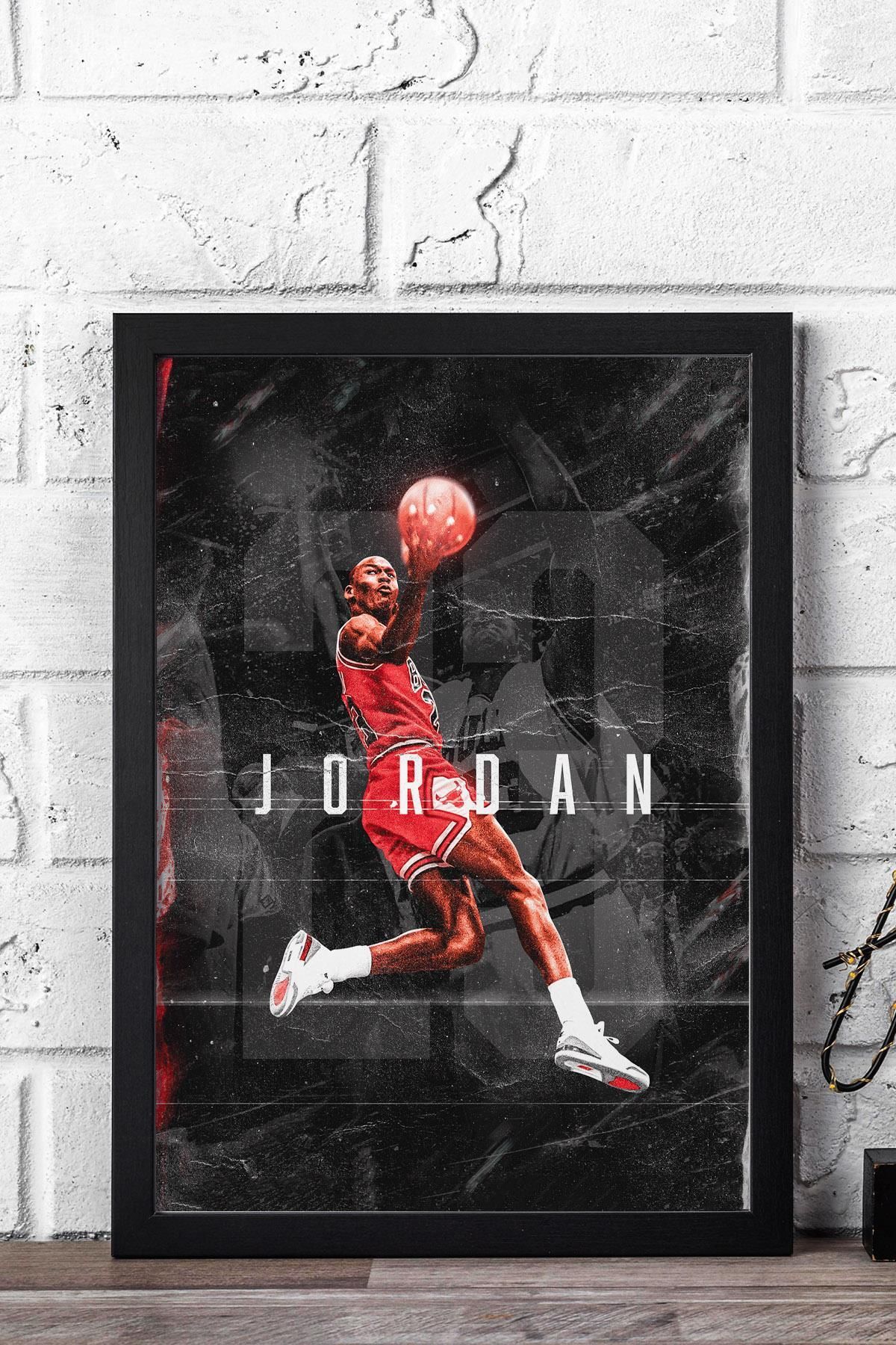 Saturn Michael Jordan Çerçeveli Tablo - Basketbol NBA Posteri Tablo