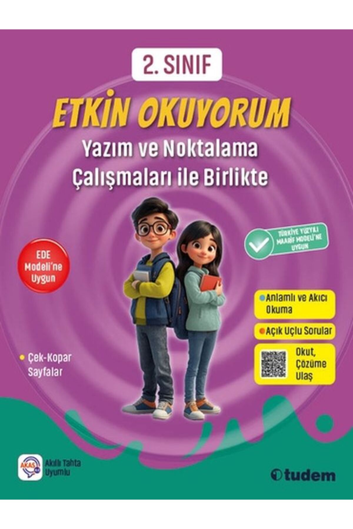 Tudem Yayınları 2. Sınıf Etkin Okuyorum - Yazım ve Noktalama Çalışmaları ile Birlikte - Maarif Modeli Müfredat