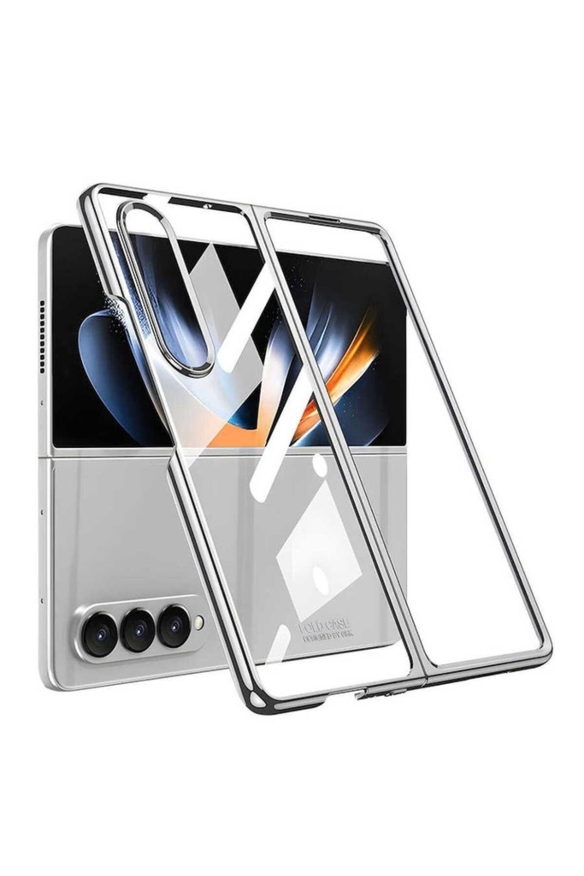 Megafox Teknoloji Samsung Galaxy Z Fold 4 Uyumlu Kılıf Full Camlı Kıpta Kapak