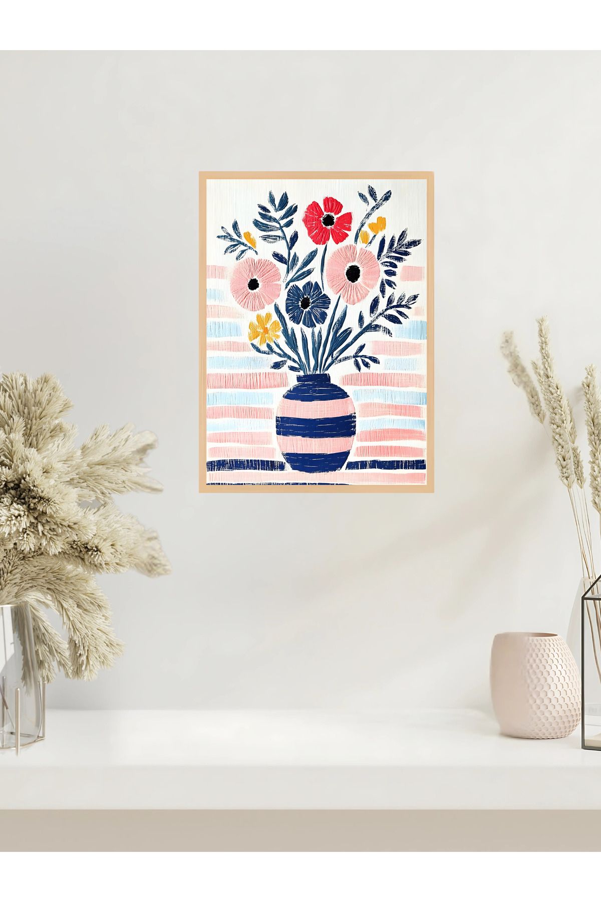 Tuba Decor Tek parça Ahşap Çerçeve Görünümlü MDF Tablo