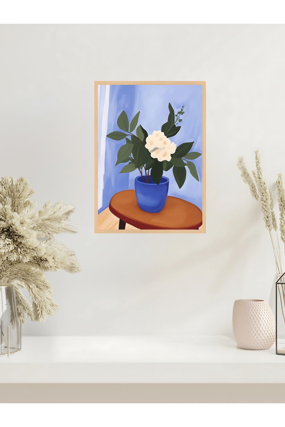 Tuba Decor Tek parça Ahşap Çerçeve Görünümlü MDF Tablo
