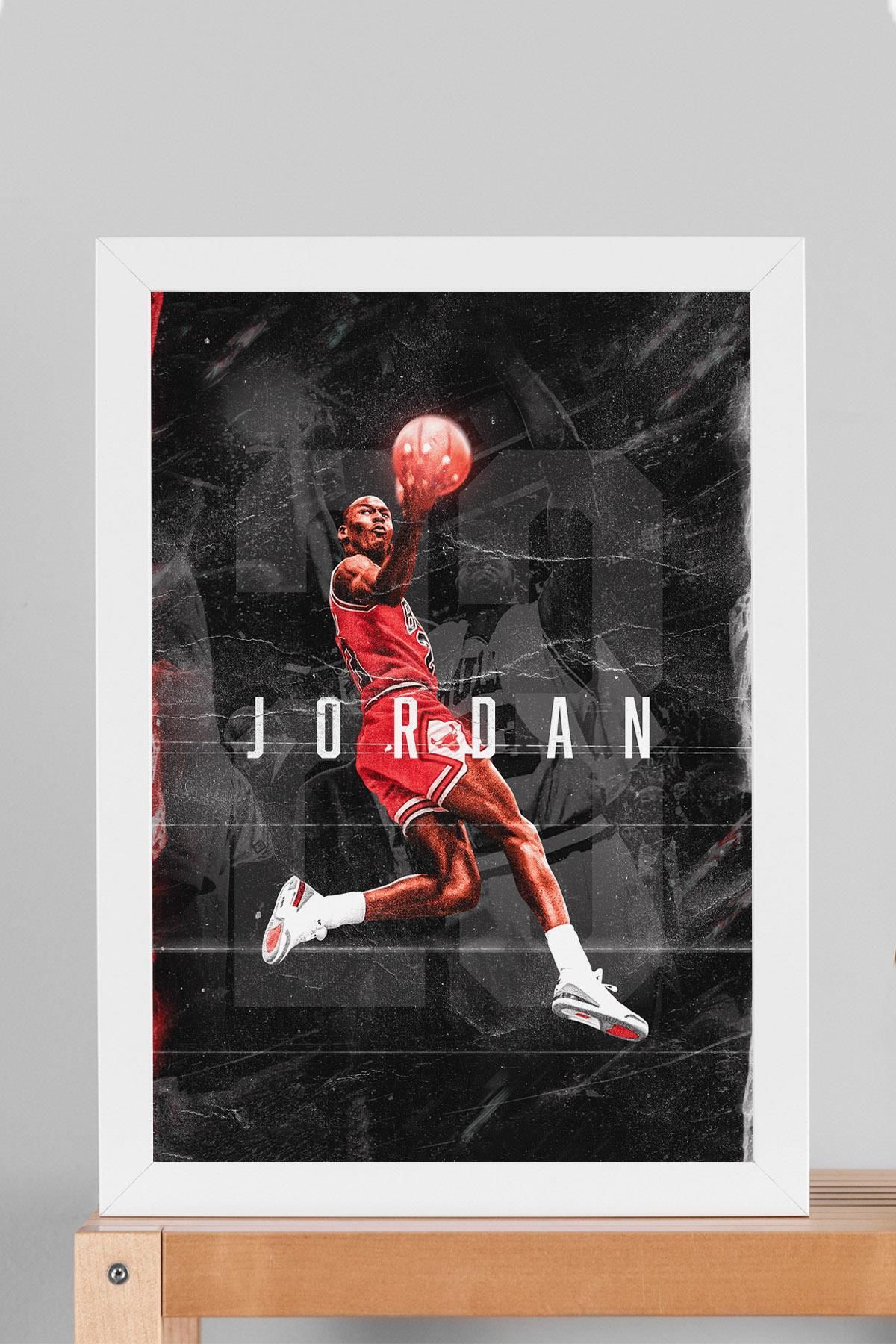 Saturn Michael Jordan Çerçeveli Tablo - Basketbol NBA Posteri Tablo