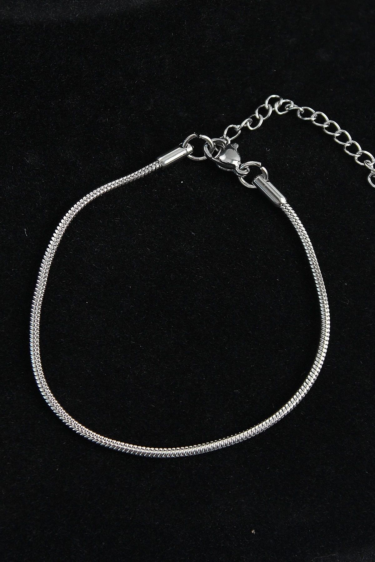 Clariss 316L Çelik Oval İtalyan Model Gümüş Renk Erkek Bileklik