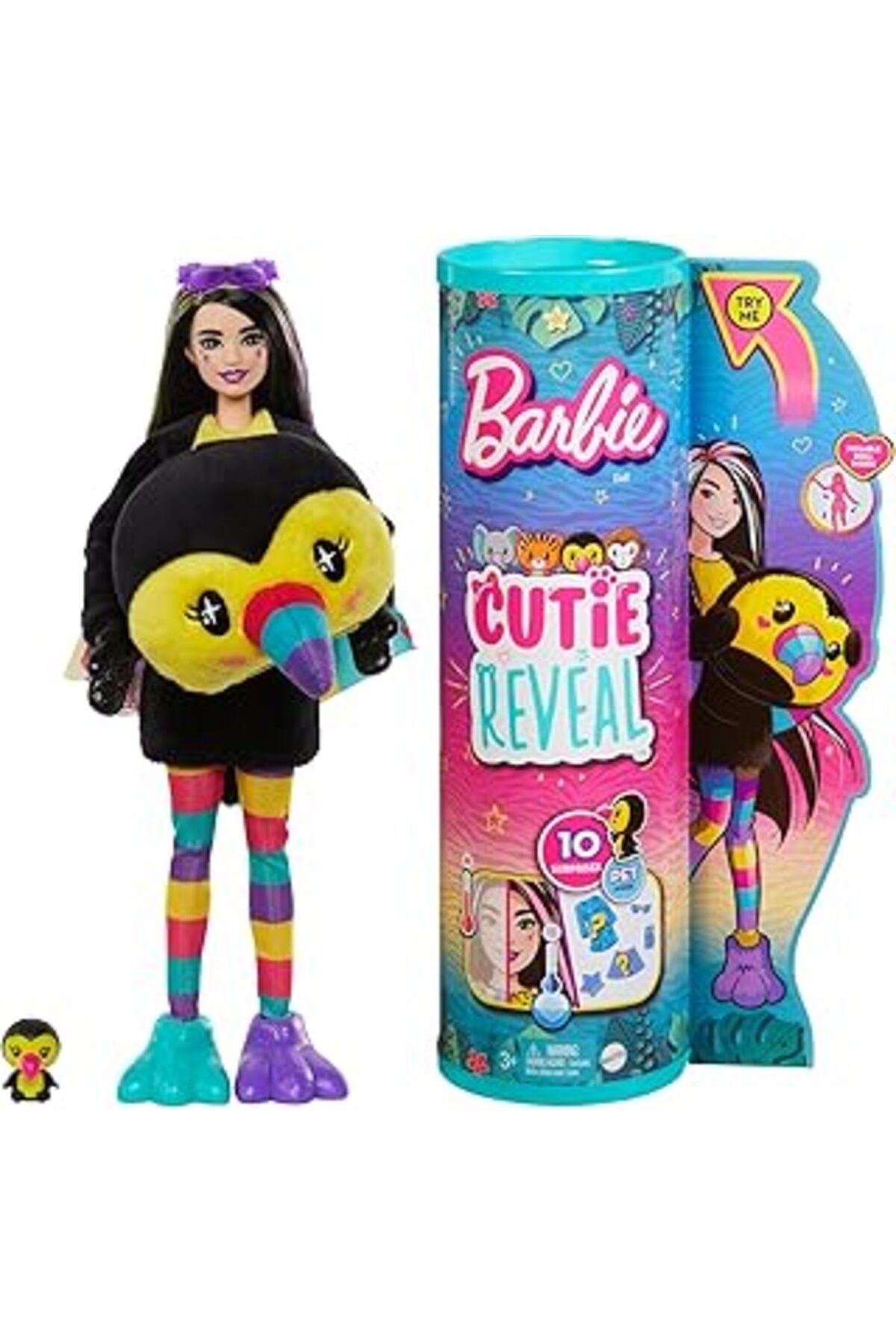 Mu Art Ahşap Barbie Cutie Reveal Bebekler Tropikal Orman Serisi - Tukan, 3 Yaş Ve Üzeri, Hkr00