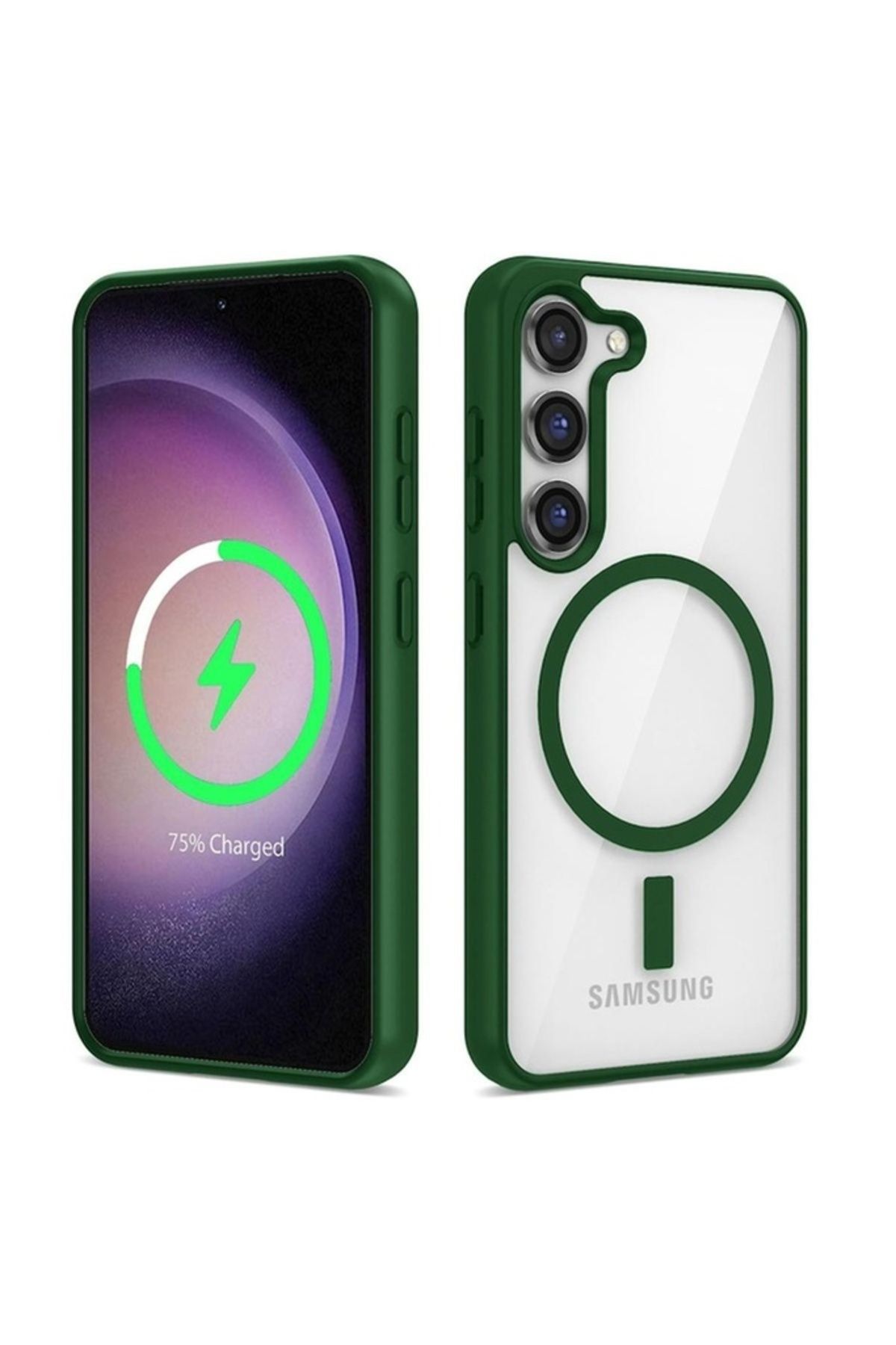 Megafox Teknoloji Samsung Galaxy S23 Uyumlu Kılıf Magsafe Wireless Şarj Özellikli Silikon Ege Kapak