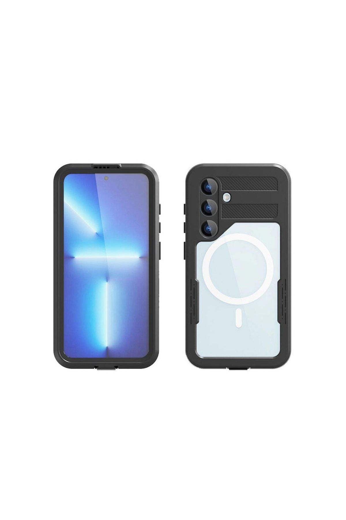 Megafox Teknoloji Samsung Galaxy S24 Uyumlu Kılıf M-safe Şarj Özellikli 1-1 Su Geçirmez Kılıf