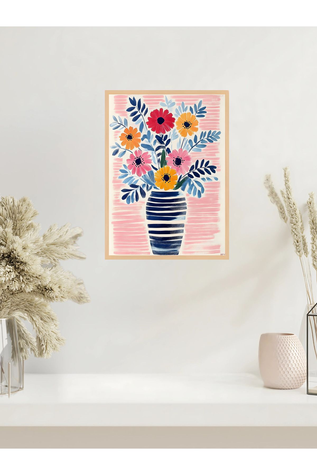 Tuba Decor Tek parça Ahşap Çerçeve Görünümlü MDF Tablo