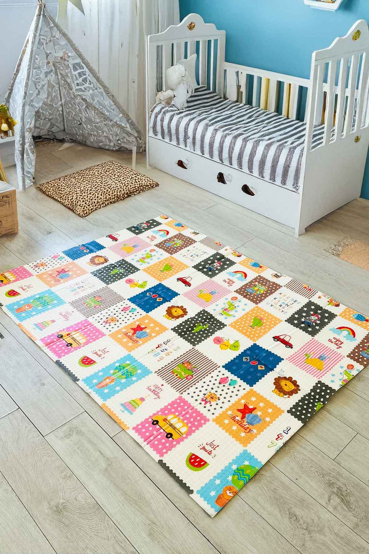 Decomia Home Çift Taraflı Katlanabilir Eğitici & Eğlenceli Çocuk Oyun Halısı Bebek Oyun Matı ( 150x200 cm ) fotoğrafı 2 (önizleme)