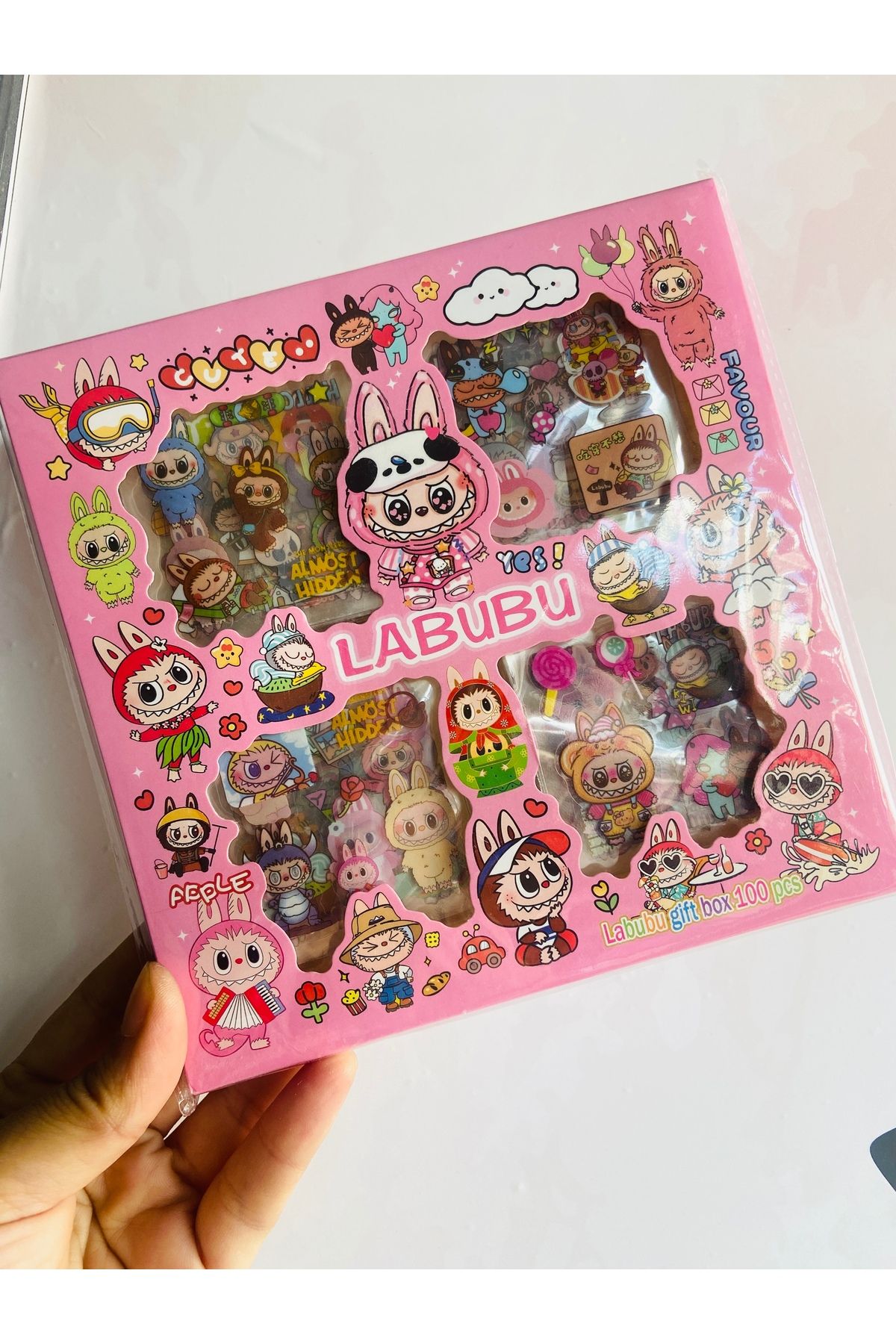synshop Labubu 570 Adet 100 Sayfa Etiket Seti Ajanda, Günlük, Scrapbook Çıkartma Sticker