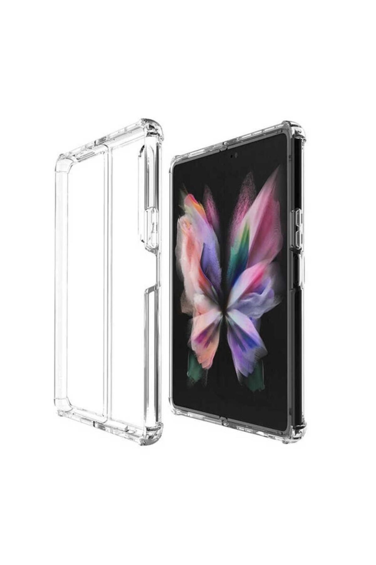Megafox Teknoloji Samsung Galaxy Z Fold 4 Uyumlu Kılıf Sert Silikon Köşe Korumalı Nitro Anti Shock Silikon Kapak