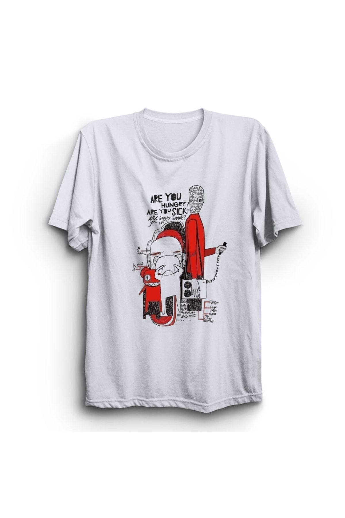 The Fame Radiohead, Hungry or Sick?, Rock Metal Müzik Grubu Baskılı, Unisex, %100 Pamuk Tişört