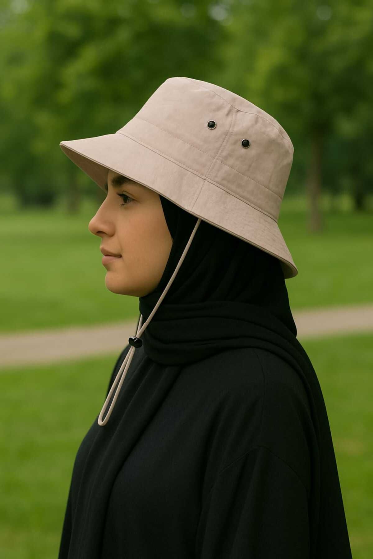WOHOME BAĞCIKLI UNISEX SAFARİ KATLANABİLİR ŞAPKA- TESETTÜR UYUMLU OUTDOOR MODEL