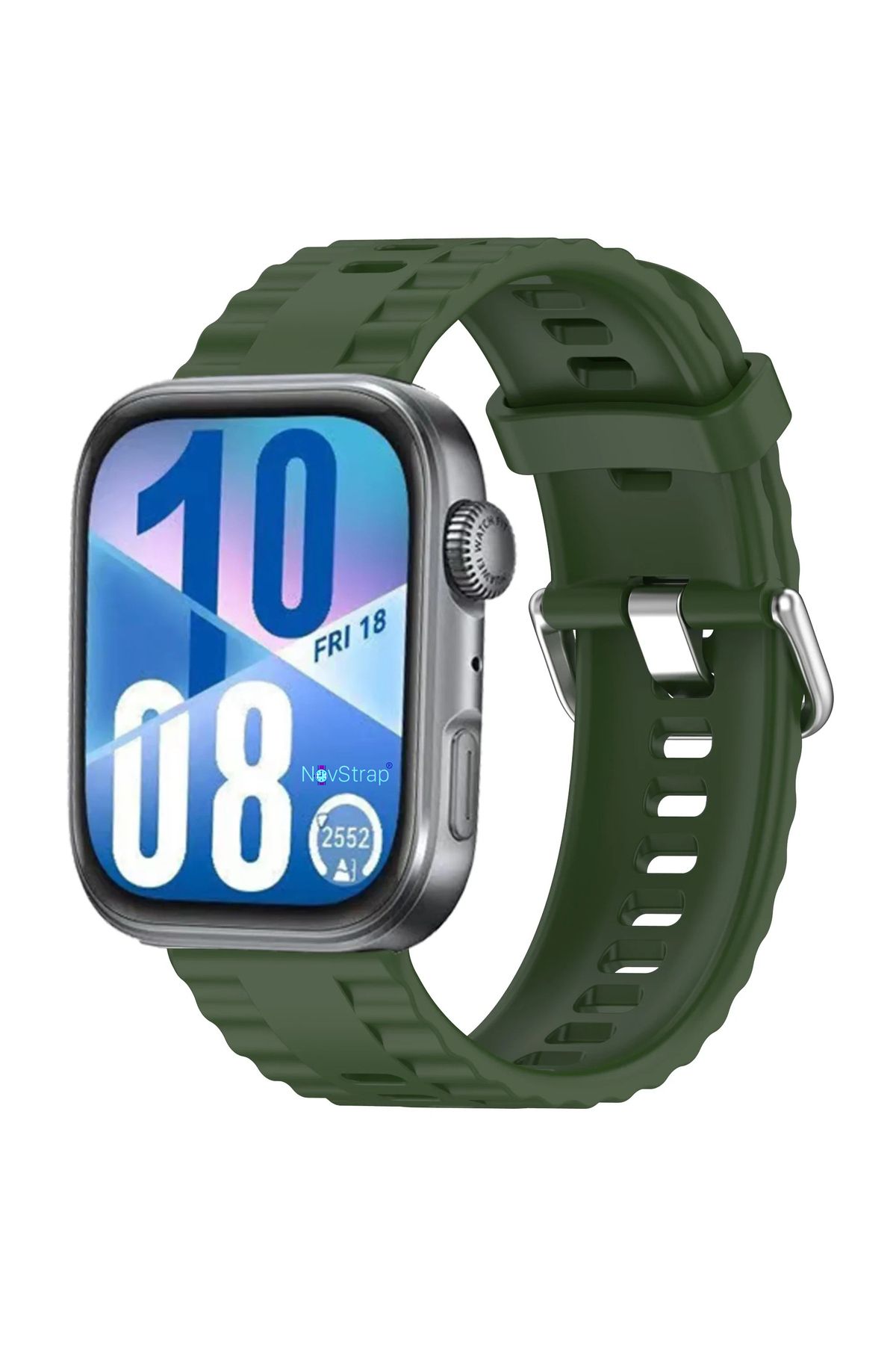 NovStrap Huawei Watch Fit 4 Pro/Fit 4/Fit 3 ile Uyumlu Kordon Tam Uyumlu Pimli Lansman Silikon Kayış