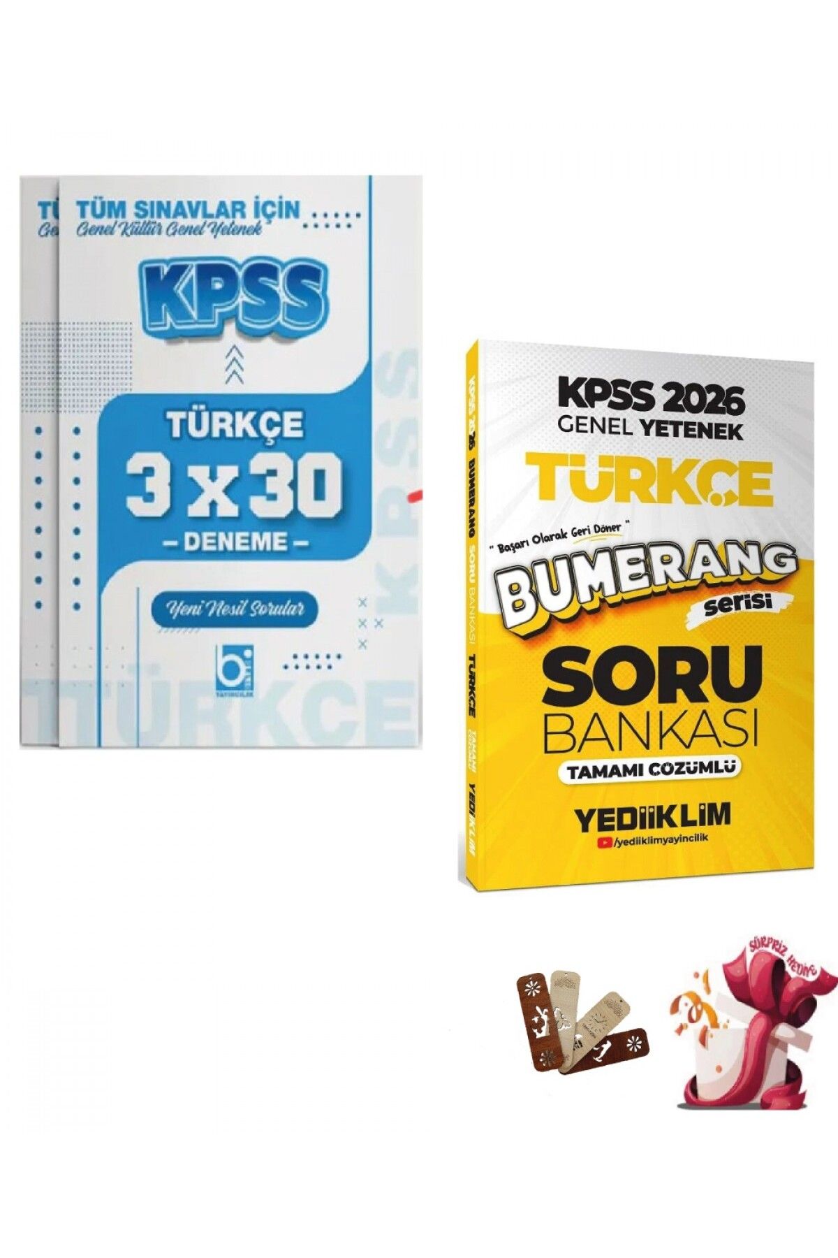 Bi bigelio 2026 KPSS Türkçe Bumerang Çözümlü Soru Bankası ve Deneme Seti Bigelio ve Yediiklim Yayınları