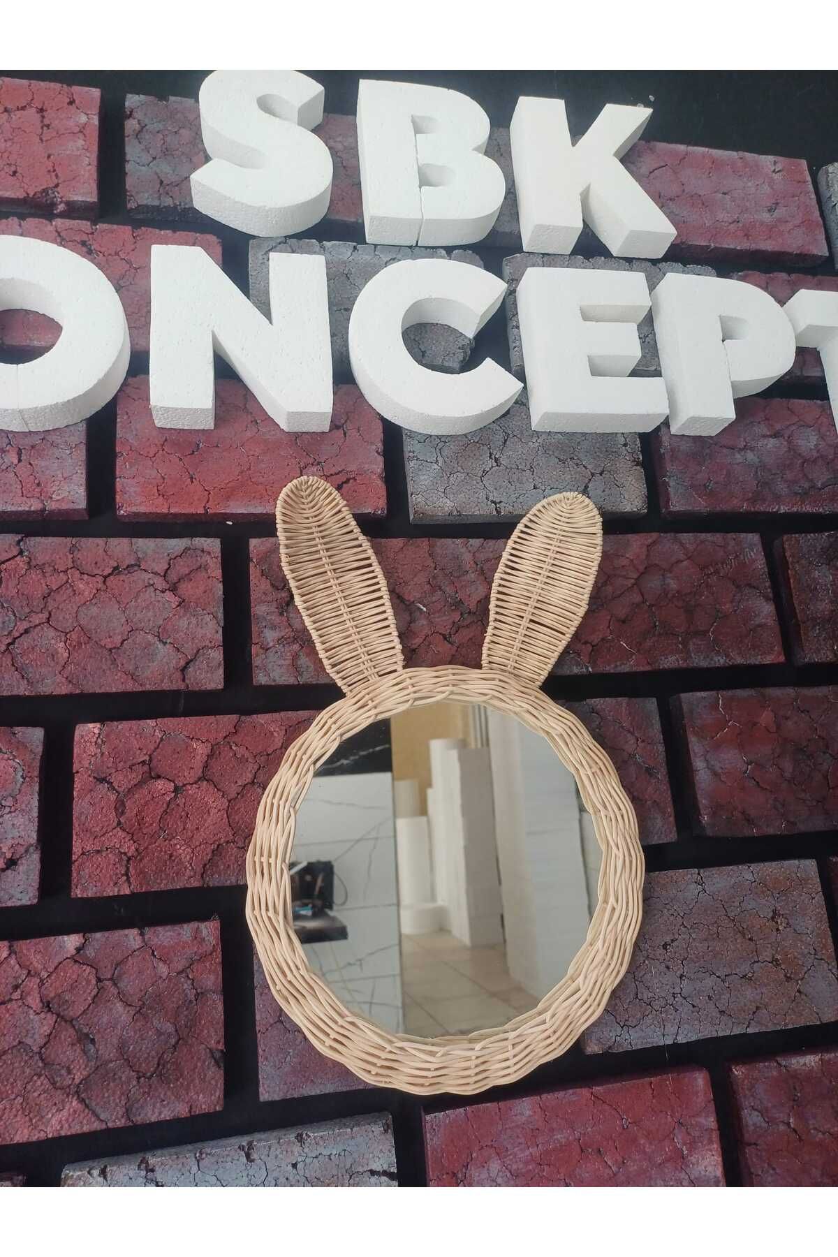 SBK Concept Rattan Bambu Tavşan Kulaklı Ayna 25cm
